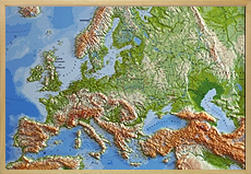 raised relief maps total europe
