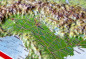 Preview: Raised relief map as postcard Alpen - framed