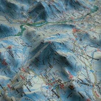 Raised relief map Bregenz-Zugspitze 1:50.000