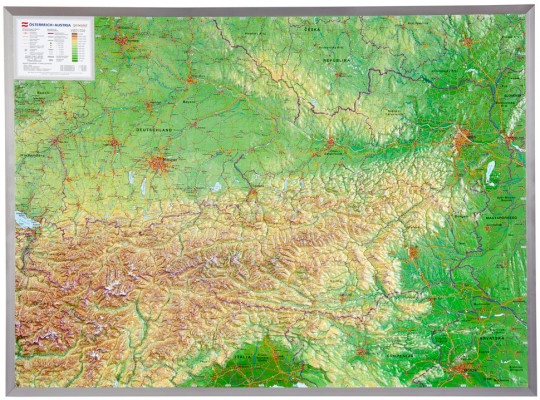 Reliefkarte Österreich gross 1:800.000