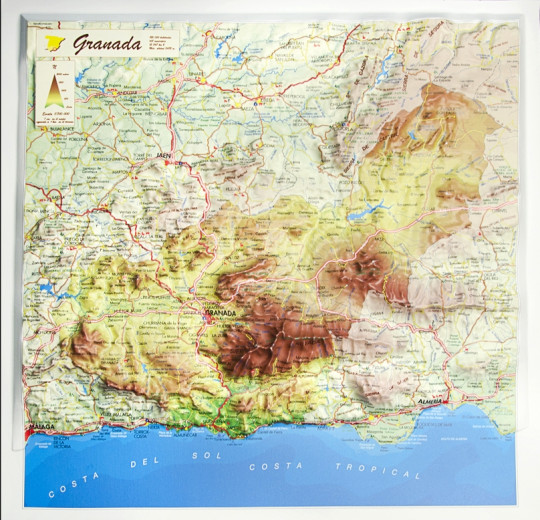 Raised relief map Granada