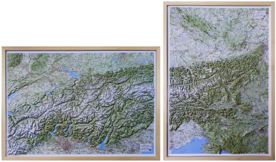 Raised relief maps The Alps 1:500.000, Central and East