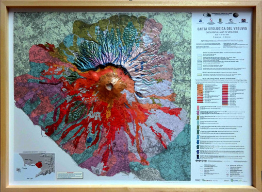 Raised relief map Vesuv