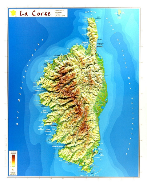 Raised relief map Corica, small