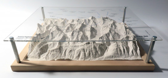 Mountain model Aletsch glacier, Konkordia hut, Aletschhorn 1:80000