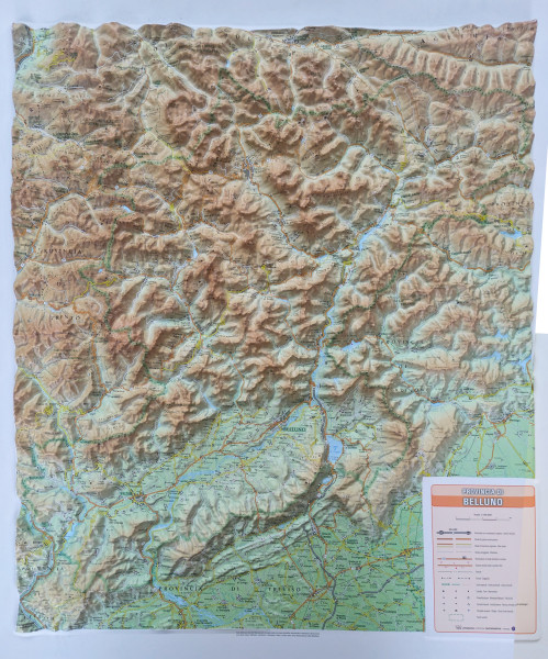 Raised relief Map Belluno
