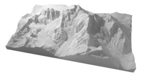 Modele de montagne de la chaine Bernina