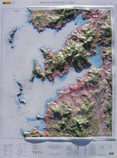 Raised relief map of Vigo