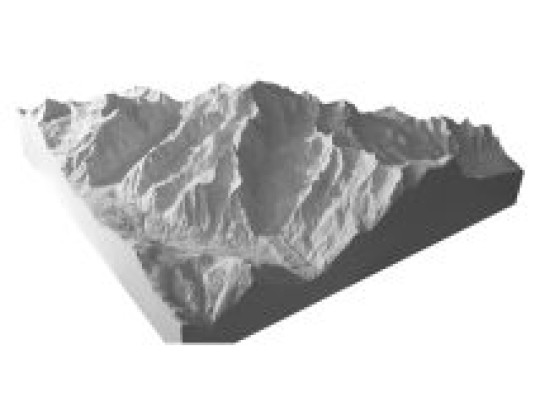 Modèle de montagne du Mont Blanc 1:25.000