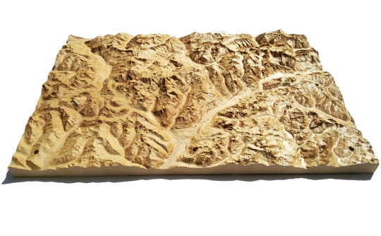 Reliefmodell Oberengadin aus Holz