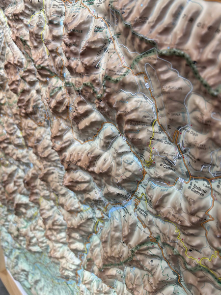 Raised relief Map Belluno