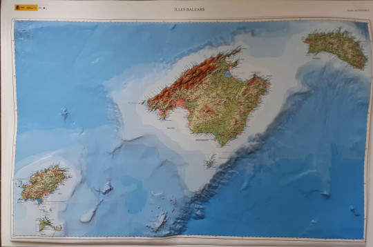 3D Raised Relief Map of the Balearic Islands