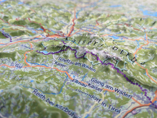 Relief map of the Bavarian Alps and Inn Valley