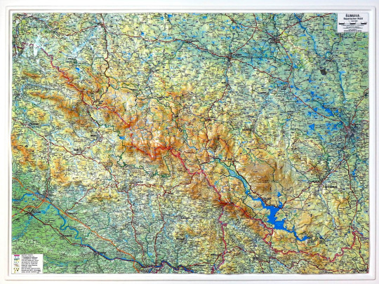 Große Reliefkarte Bayerischer Wald / Böhmerwald