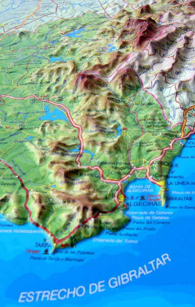 Raised relief map of Cadiz