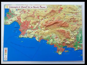 Raised relief map Calanques