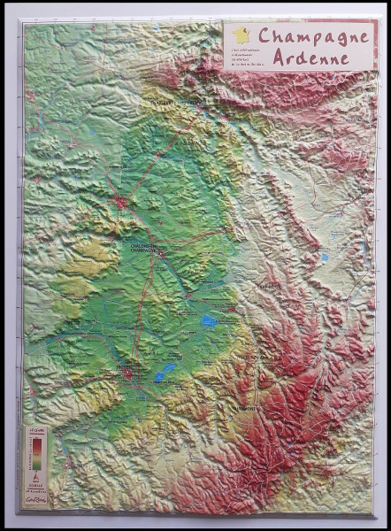 Raised relief Champagne and Ardennes
