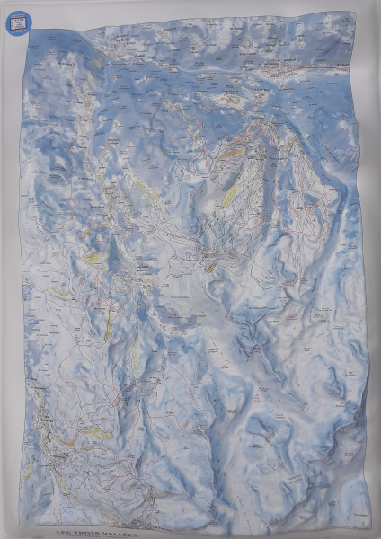 Raised relief map Les 3 Vallees Courchevel et Meribel, Winteredition