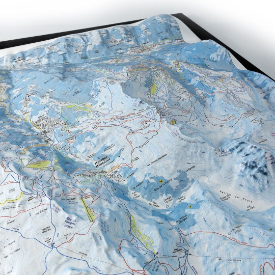 Raised relief map Les 3 Vallees Courchevel et Meribel, Winteredition