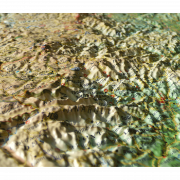 Relief map of Drome and Ardeche