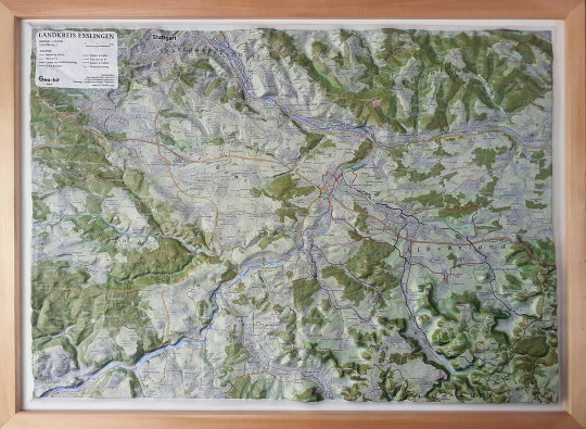 Raised relief map Esslingen