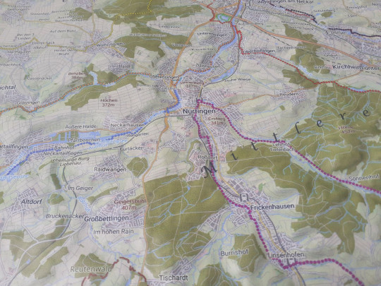 Raised relief map Esslingen