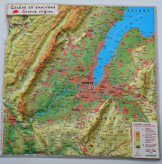 Relief map Relief of Geneva and surroundings