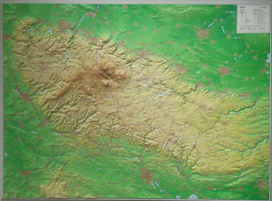 Raised relief map Harz