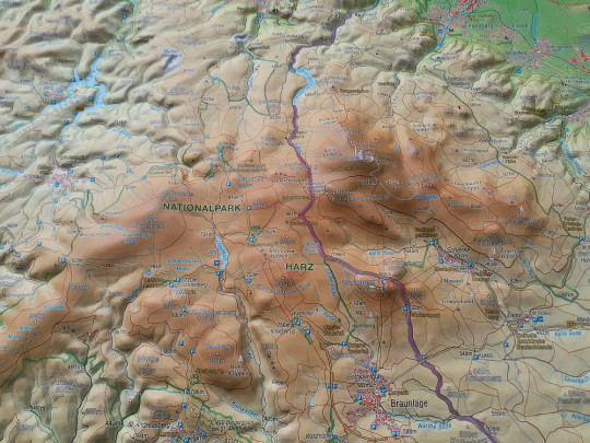 Raised relief map Harz