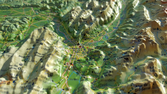 raised relief map Isere