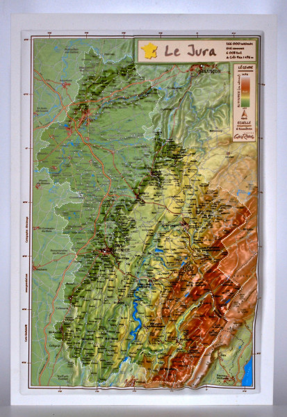 Raised relief map Jura