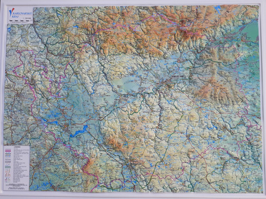 Relief map of the Karlovy Vary region