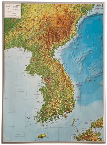 Raised relief map Korea