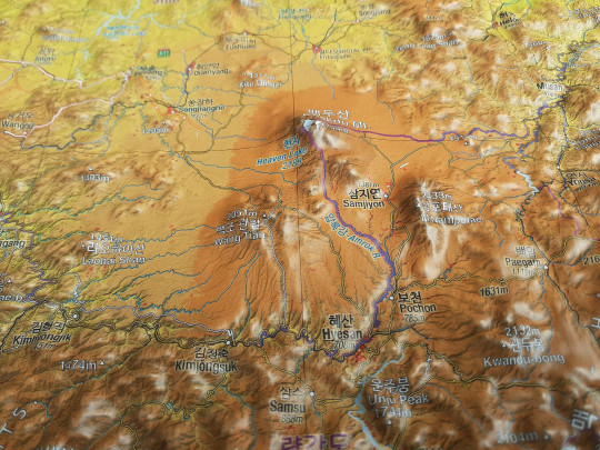 Raised relief map Korea