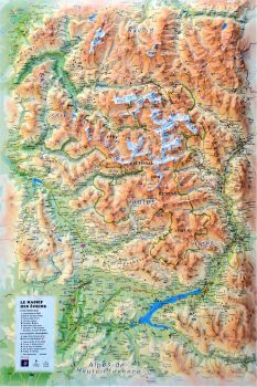 Raised relief map Massif des Ecrins