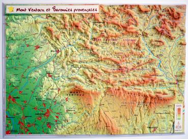Raised relief map Ventoux