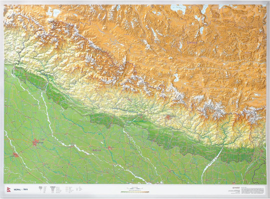 Relief map of Nepal