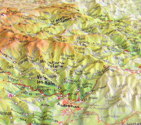 Reliefkarte_PN_ Monts d' Ardeche_Aubenas