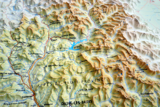 Raised Relief Map Provence-Alpes