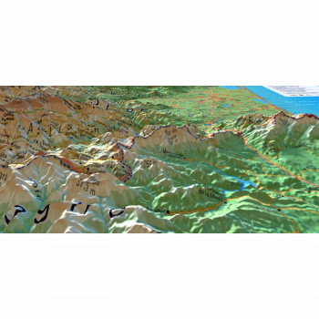 Raised relief map Pyrenées orientales