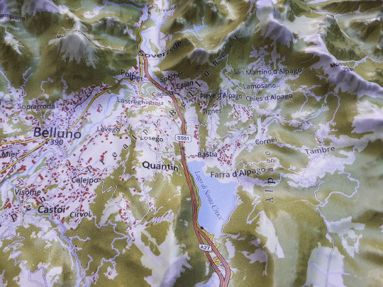 Raised relief map Dolomites