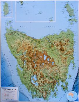 Raised relief map Tasmania