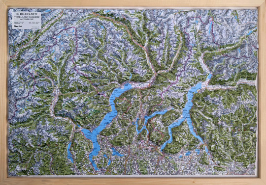 Raised relief map _Tessin_Lago Maggiore