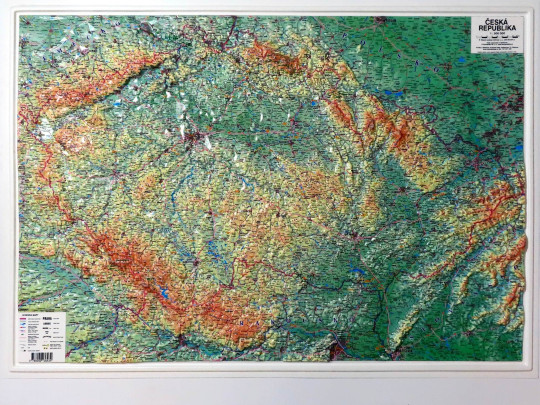 Carte en relief 3D de la République tchèque