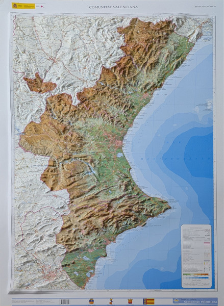 Relief map of Valencia