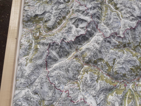 3D Relief Map Valais and Aosta Valley