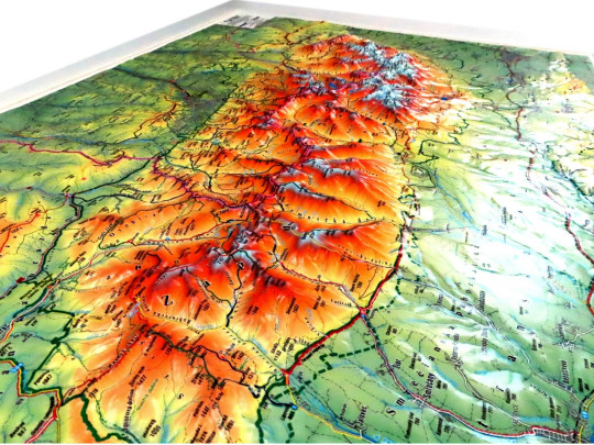 Große 3D Reliefkarte Hohe Tatra detail1