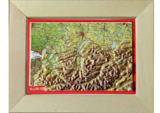 Relief postcard Allgäu South - Kopie