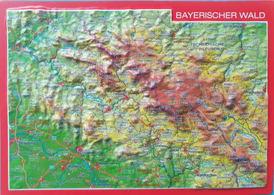 Raised relief postcard Bavarian Forest