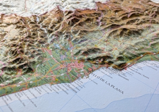 Relief map of Castello Valencia